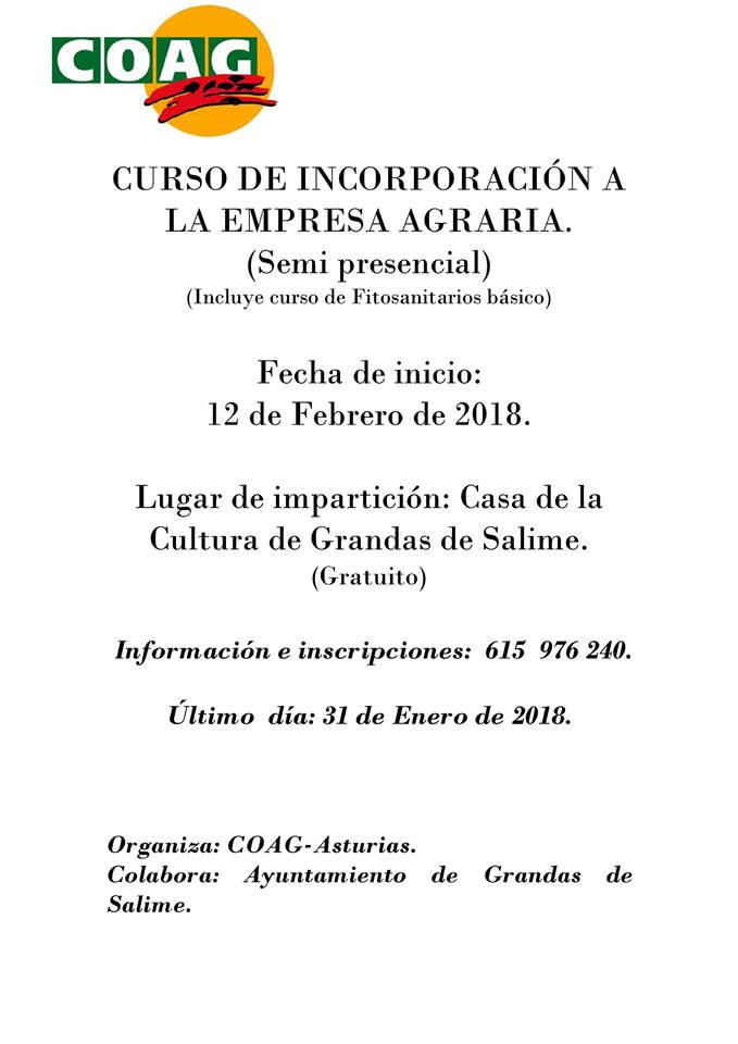 Curso incorporaci&oacute;n al sector agrario